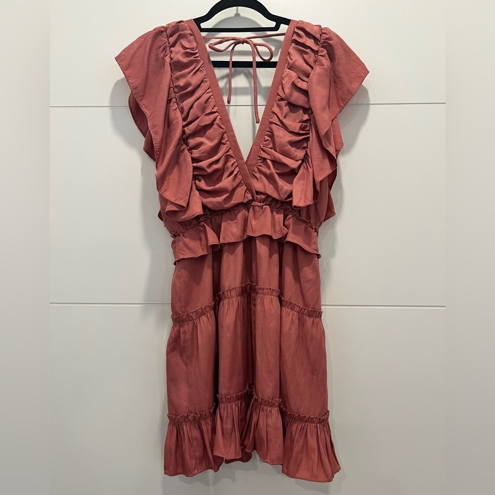 Mauve Ruffle Minidress Size S - Picture 4 of 5